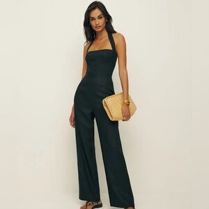 Reformation Malika Linen Jumpsuit - Black (size 4)